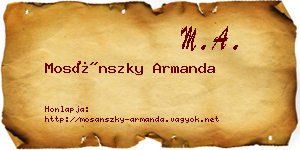 Mosánszky Armanda névjegykártya